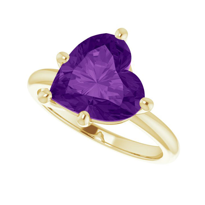 Amethyst Huge Heart Ring