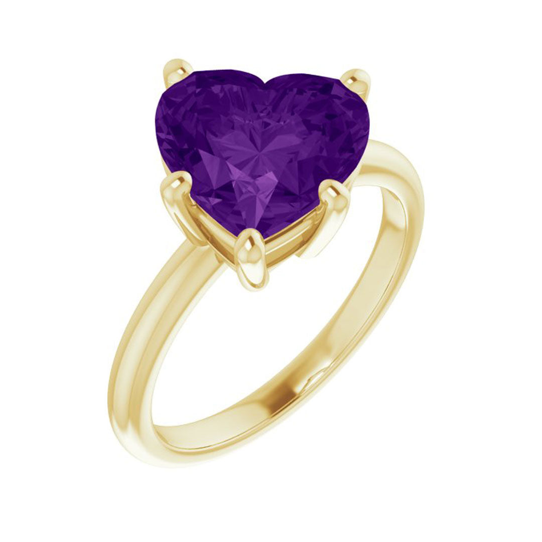 Amethyst Huge Heart Ring