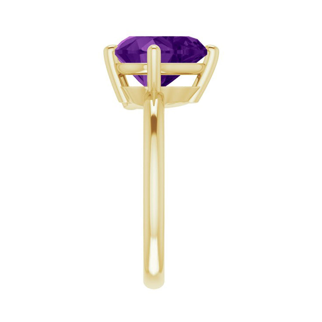 Amethyst Huge Heart Ring