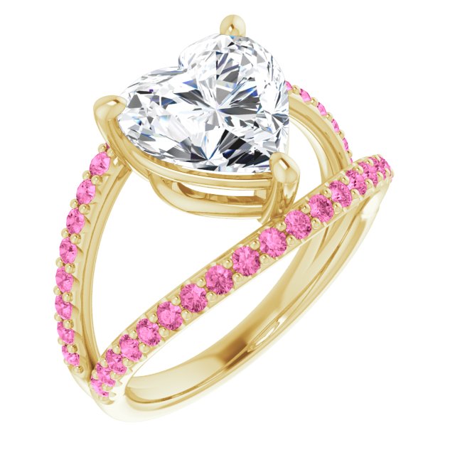 Eternal Love Moissanite & Pink Sapphire Ring