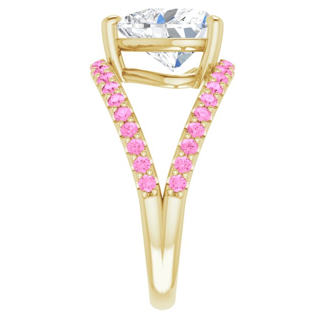 Eternal Love Moissanite & Pink Sapphire Ring