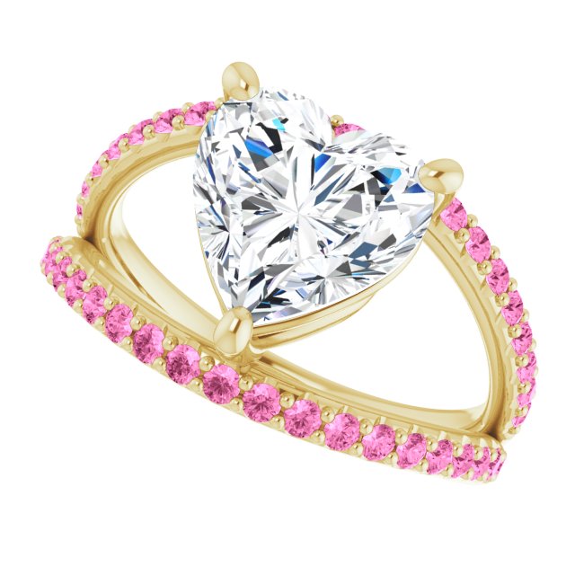 Eternal Love Moissanite & Pink Sapphire Ring