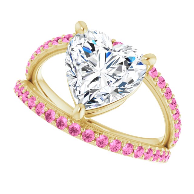 Eternal Love Moissanite & Pink Sapphire Ring