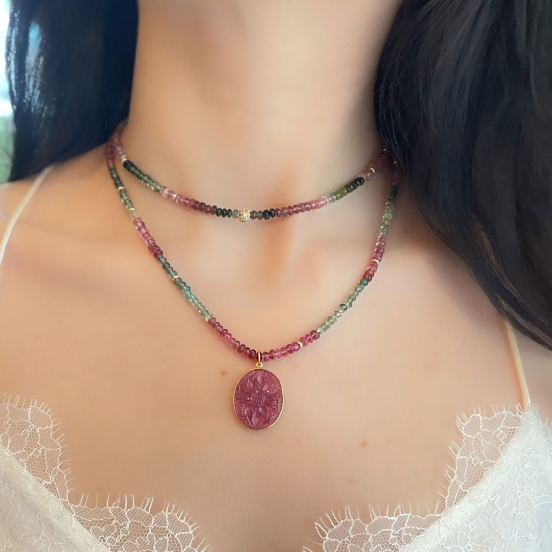 Alana 18K Pave & Tourmaline Necklace