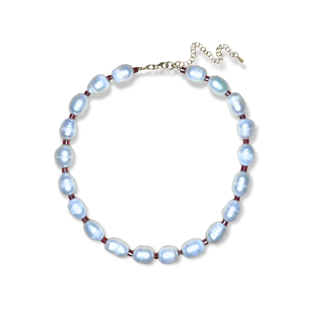 Annie Baroque Freshwater Pearl and Gemstone Necklace