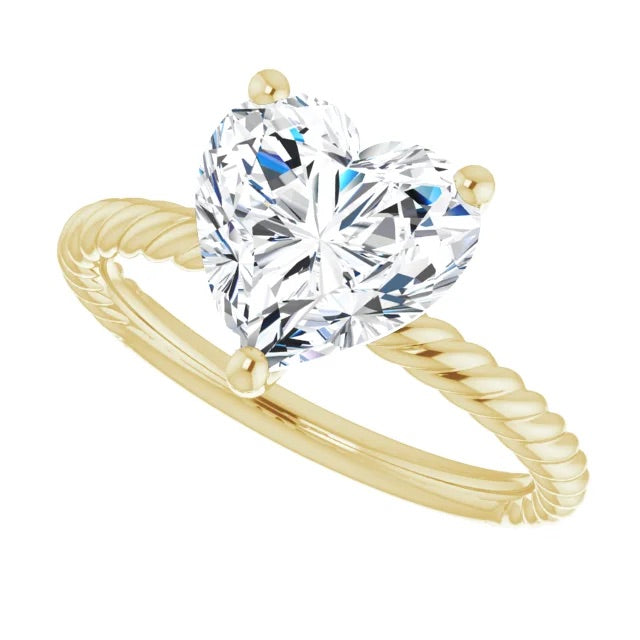 Moissanite Heart Bling Ring
