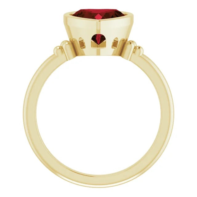 Garnet Heart Ring