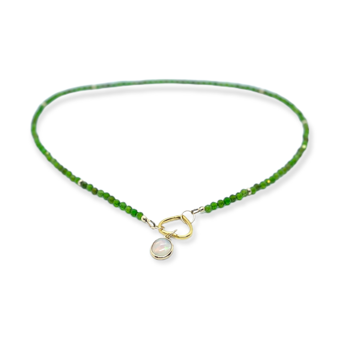 Tullulah Chrome Diopside and Opal Necklace