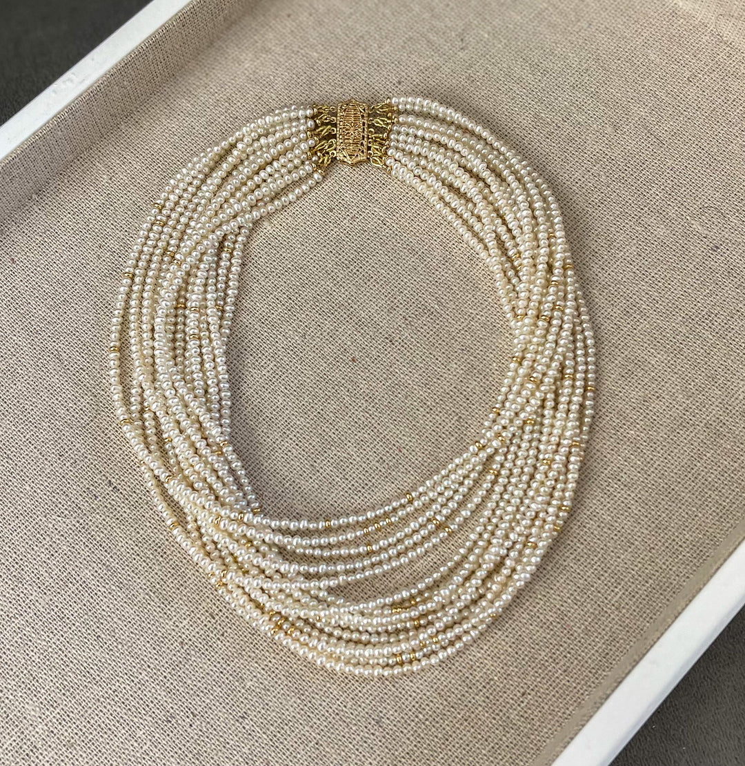 Multi-Strand Mini Pearl Choker