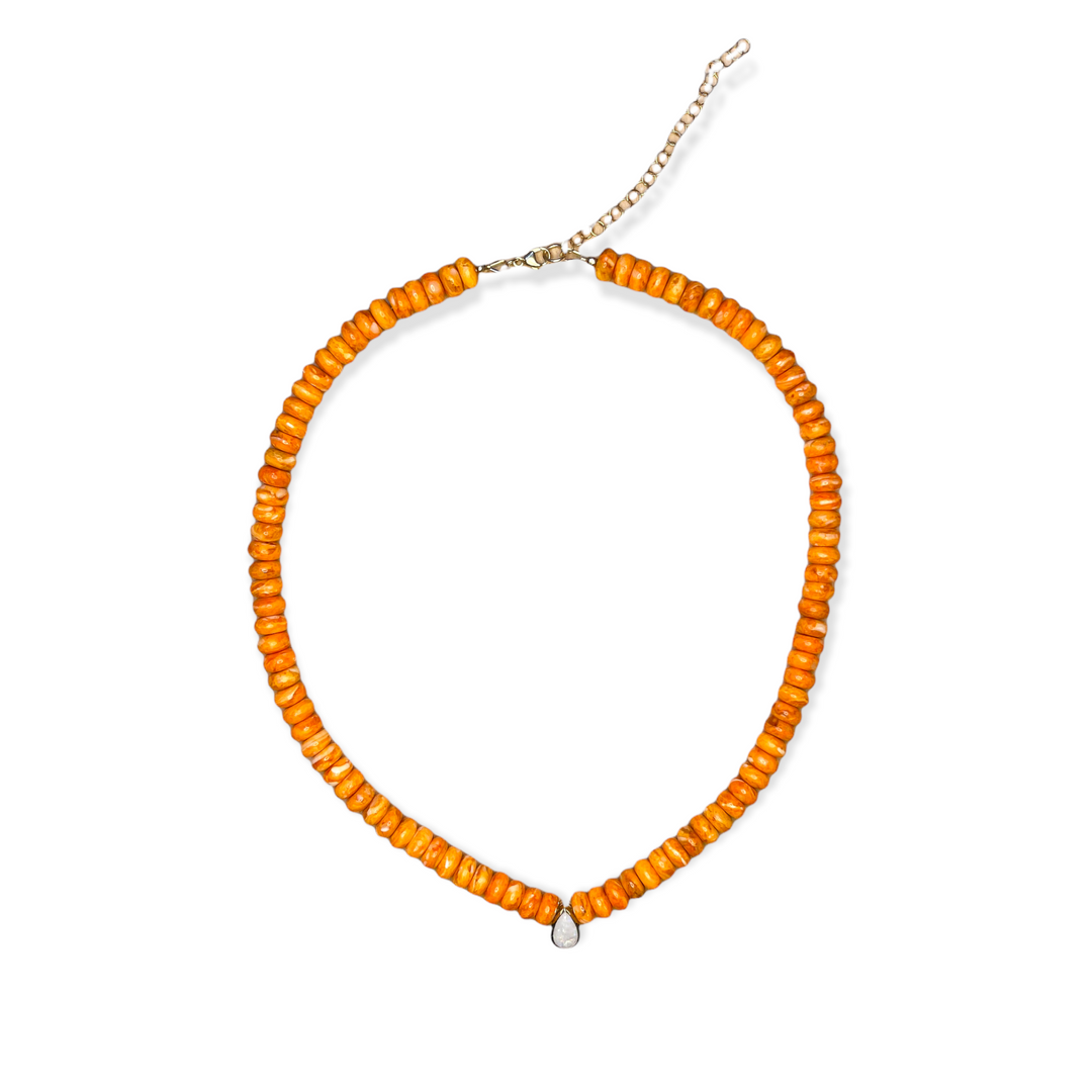 Estelle Spiny Oyster and Ethiopian Opal Necklace