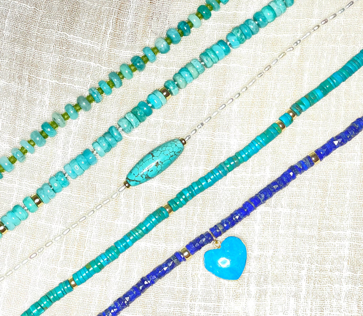 Gaia Amazonite and Peridot Necklace