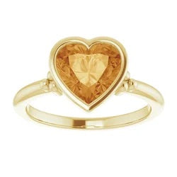 Citrine Heart Ring