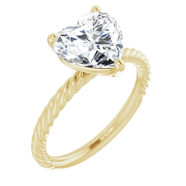 Moissanite Heart Bling Ring