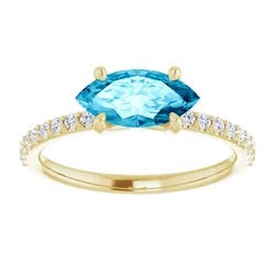Mati Aquamarine & Moissanite Ring