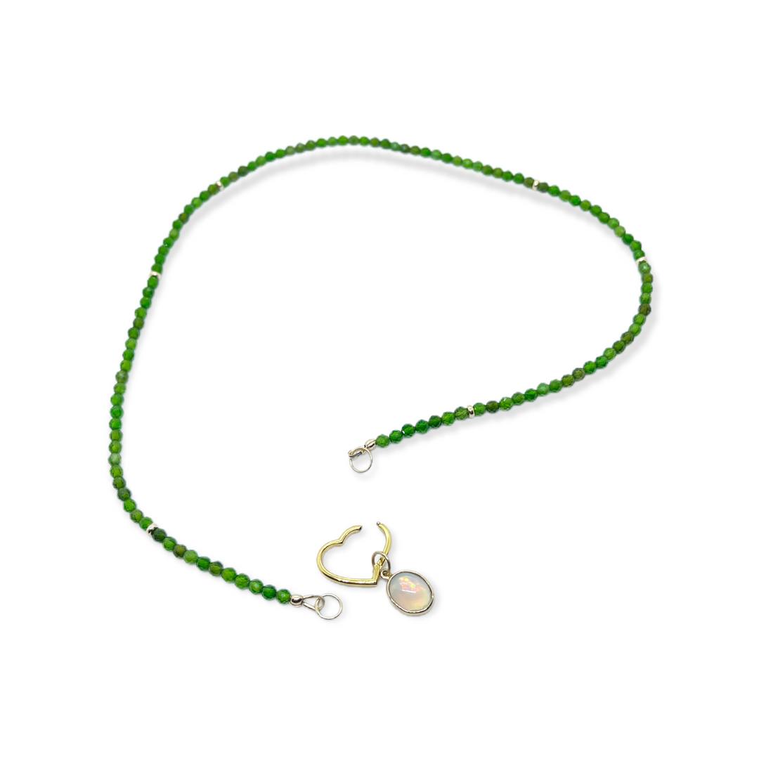 Tullulah Chrome Diopside and Opal Necklace