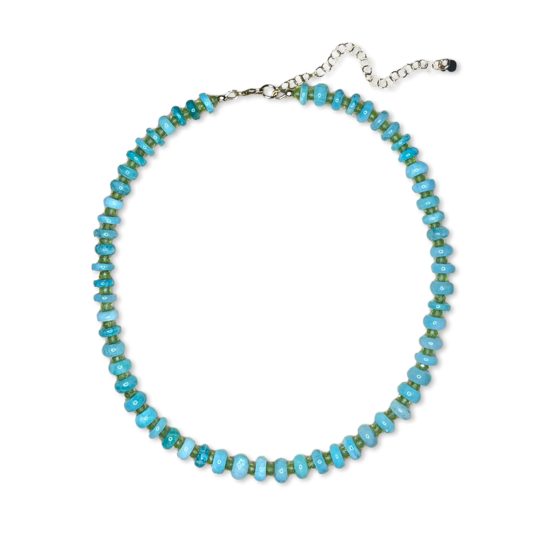 Gaia Amazonite and Peridot Necklace