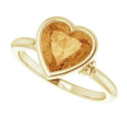 Citrine Heart Ring
