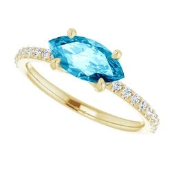 Mati Aquamarine & Moissanite Ring