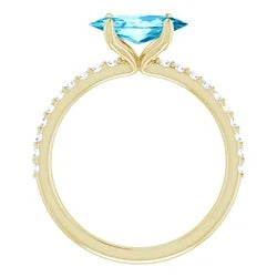 Mati Aquamarine & Moissanite Ring