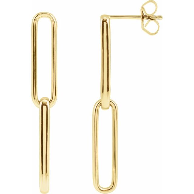 Gold Paperclip Elongated Earrings