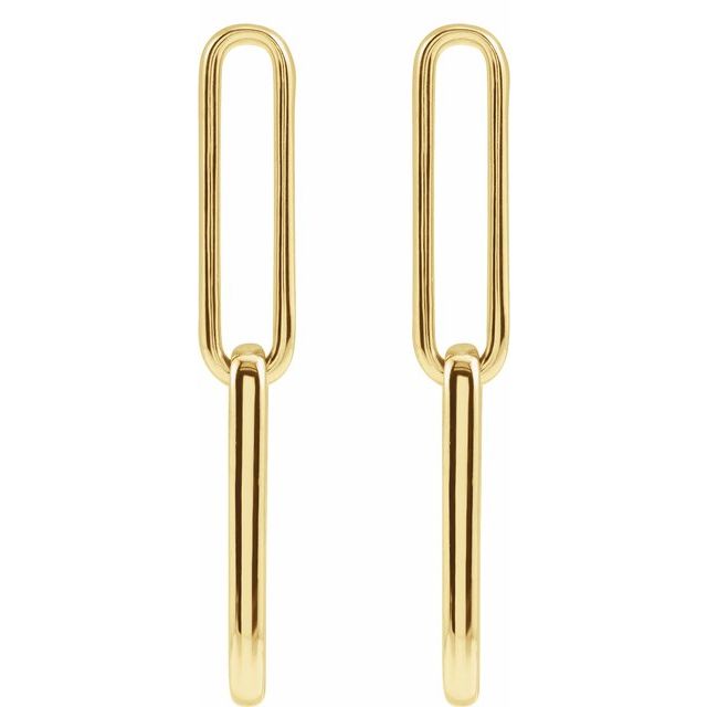 Gold Paperclip Elongated Earrings