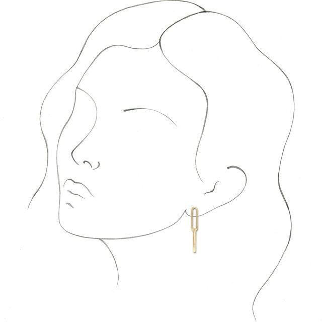 Gold Paperclip Elongated Earrings