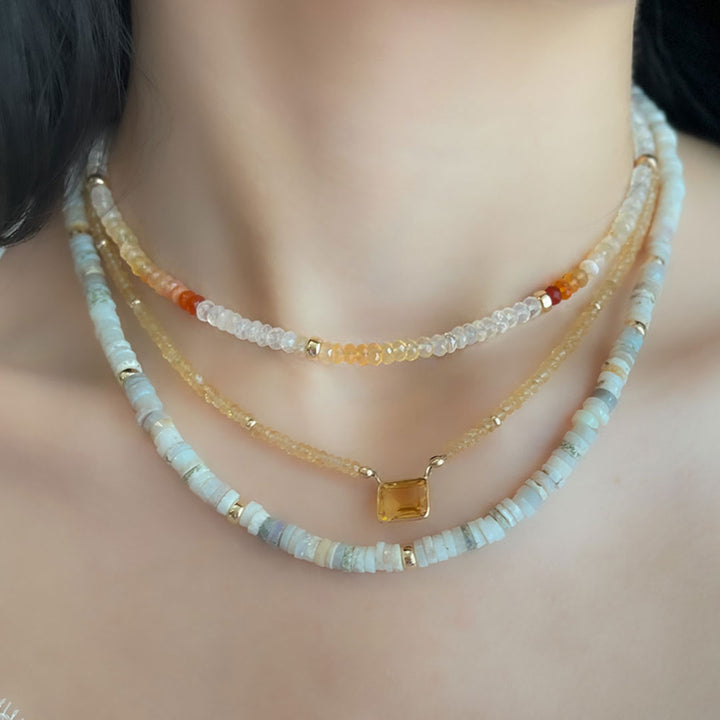 Jessica Mexican Fire Opal Necklace