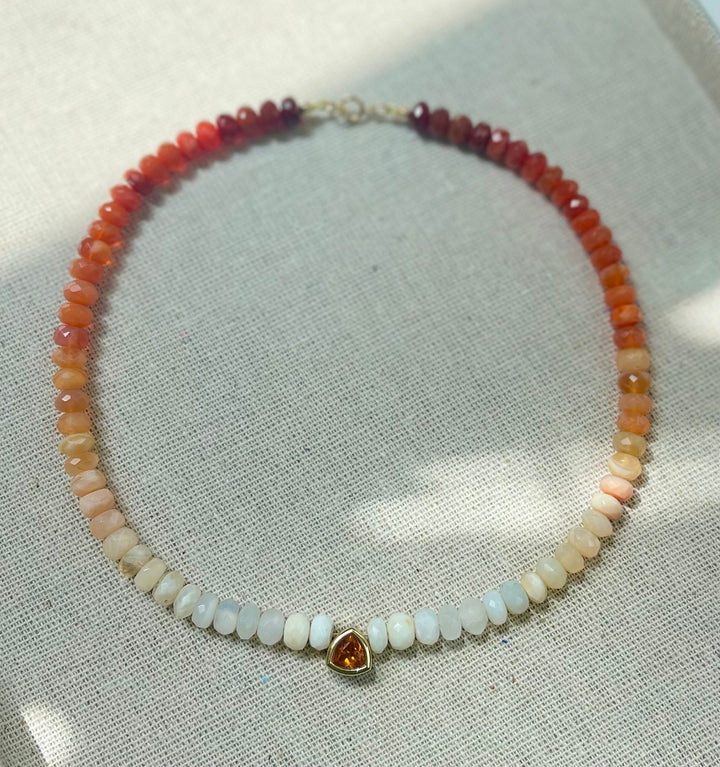 Goldie Citrine Fire Opal Necklace