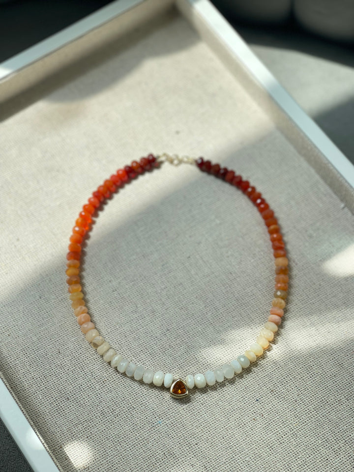 Goldie Citrine Fire Opal Necklace